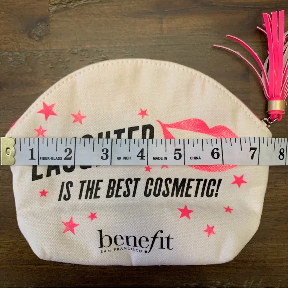 ✅ Benefit “Laughter is the best cosmetic” small cosmetic or makeup bag